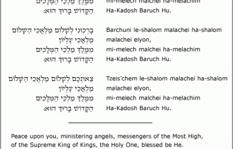 Traditional Ashkenazi Shalom Aleichem (Audio & Text)